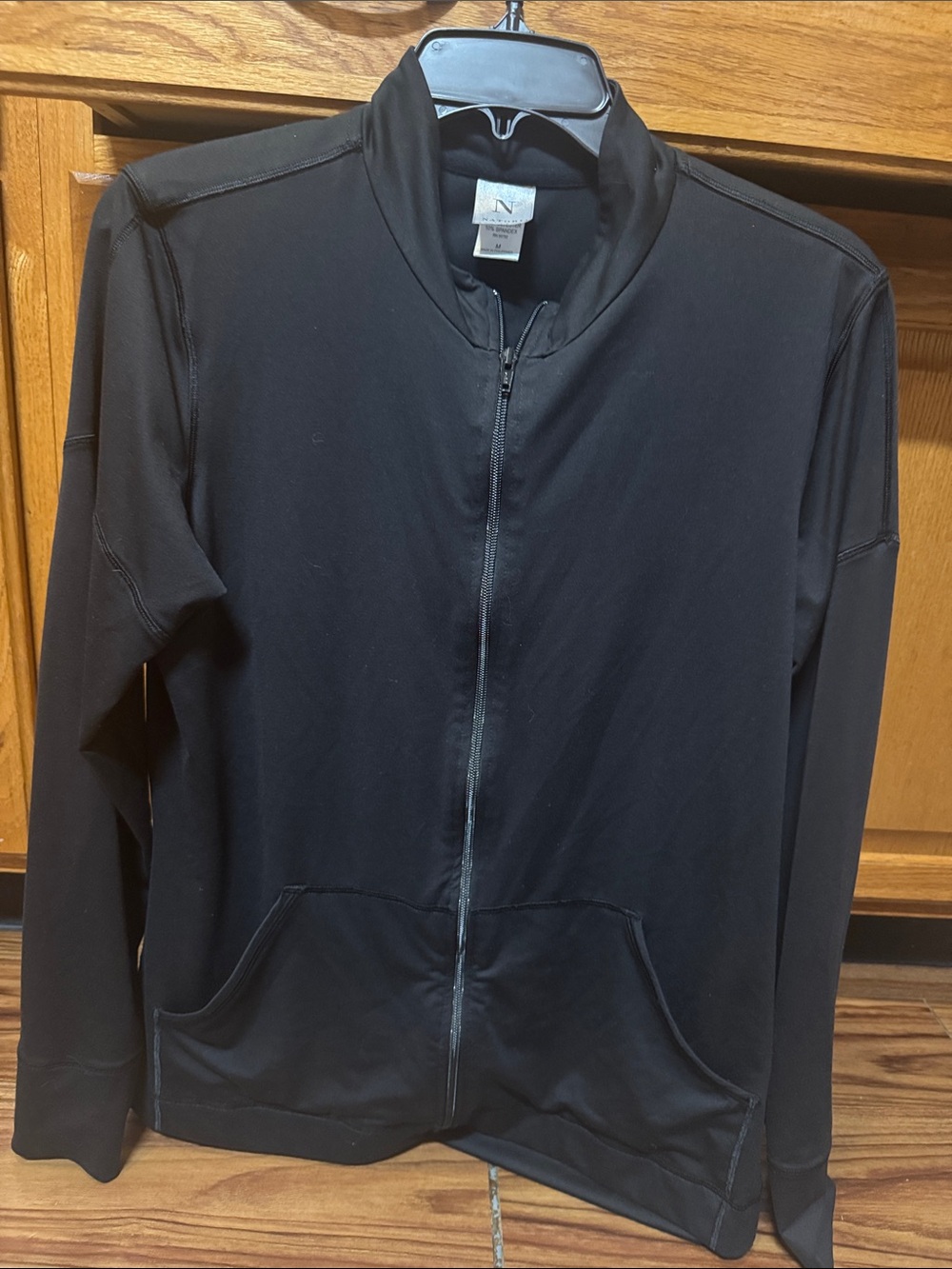 Natori Black Full-Zip Lightweight Jacket